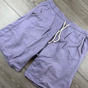 Adam Mar Mens Sweat Shorts Cotton Drawstring Purple XL